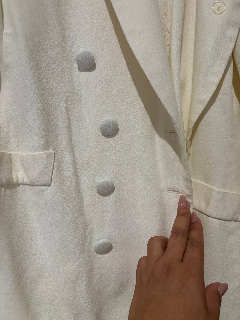 Vintage Danny & Nicole Cream Jumpsuit with Matching Jacket - Picture 6 of 8